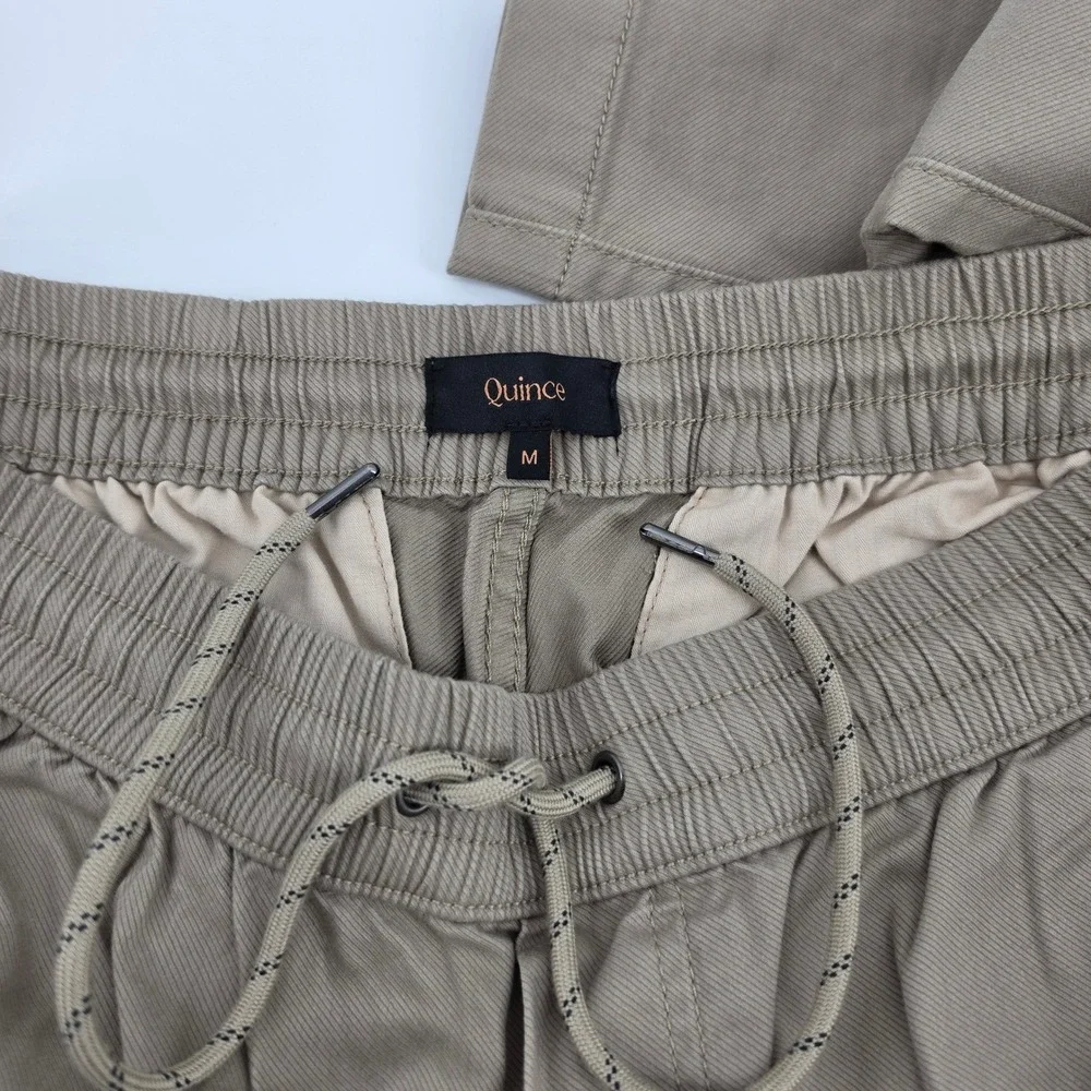 Quince Mens Organic Cotton Drawstring Weekend Chino Sand Dune Tan Pants Size M